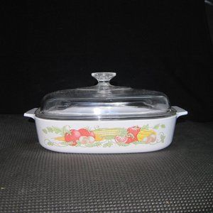 3 Qt. GARDEN HARVEST Corning Ware Casserole 8" x 8" A-3-B with A-9-C Lid